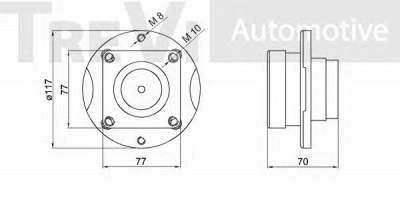 TREVI AUTOMOTIVE wb1412 -  Комплект подшипника ступицы колеса